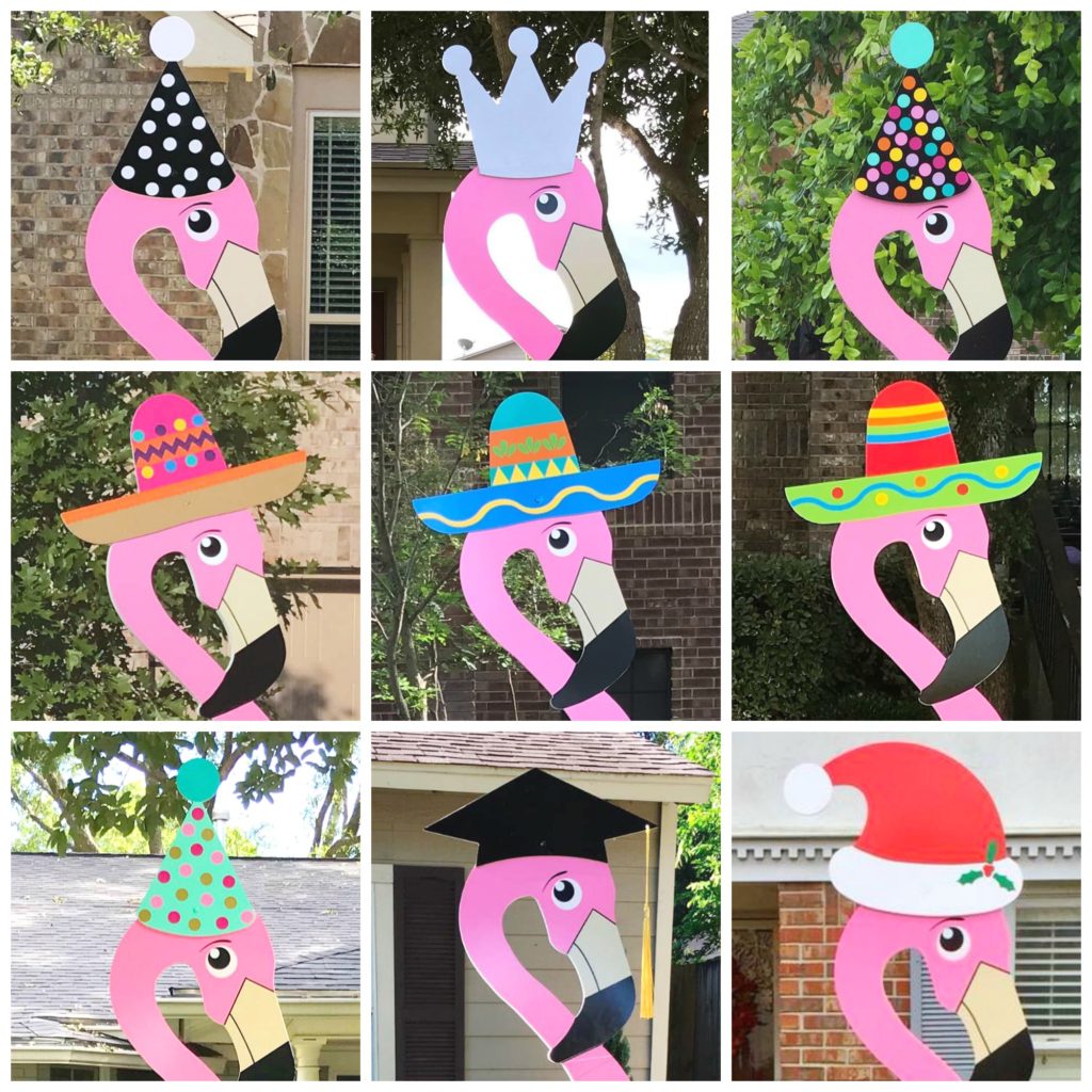 Happy Birthday Flamingo Yard sign, greater Baton Rouge