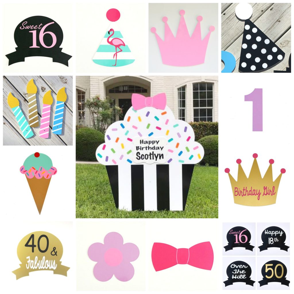 Happy Birthday Cupcake Yard sign, greater Baton Rouge
