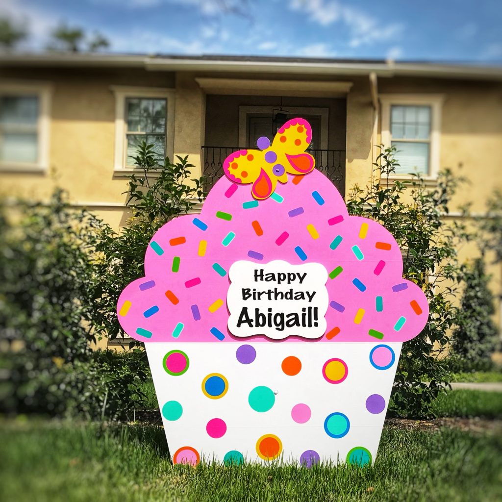Birthday Cupcake Lawn Sign Baton Rouge, LA
