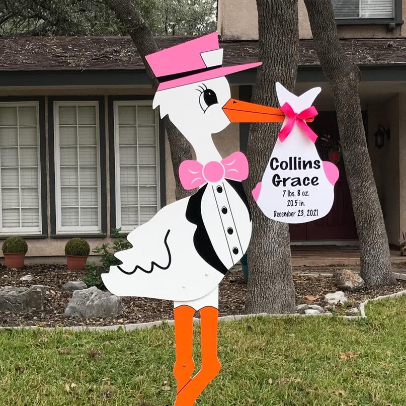 New Baby Announcement Stork Sign